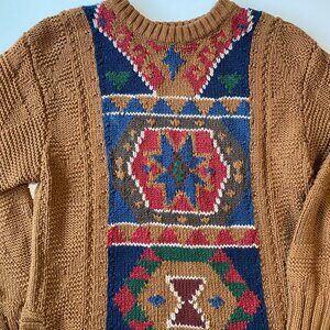 Vintage JH‎ Collectibles Geometric Knit Pullover Sweater Petite Small